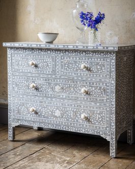 Lavish Touch Narvic Drawer Chest – Mother of Pearl Inlay