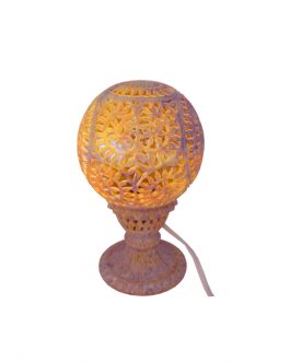 Lavish Touch Chinar Carved Lamp – Natural Stone