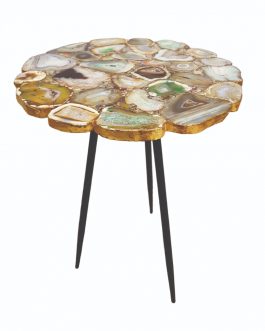 Lavish Touch Tessa Table – Agate Stone Abstract End Table
